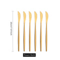 Ljojo Matte Gold Tableware Cutlery Set Stainless Steel Flatware Kitchen Dinner