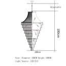 Large Long Crystal Chandelier Golden Stainless Steel Light for Hotel Lobby Staircase by Ljojo