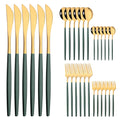 Ljojo Mint Gold Cutlery Set Stainless Steel Silverware Kitchen Tableware