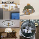 Ljojo Modern Ceiling Chandelier Stylish Fabric Lampshade LED Lights Living Room Bedroom Decor