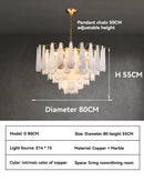 French Marble Pendant Light LED Chandelier Modern for Living Dining Bedroom by Ljojo