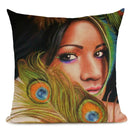 African Nation Women Portrait Pillow Cover for Home Decor by Ljojo