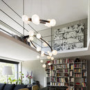 Nordic Designer White Glass Chandelier for Living Room, Dimmable Ceiling Fixture by Ljojo