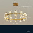 Ljojo Luxury Gold Chandeliers for Living Room in America with Glass Crystals and LED Lighting