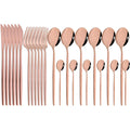 Ljojo 24pcs Stainless Steel Cutlery Set Fork Teaspoon Knife Silverware Flatware