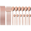 Ljojo 24pcs Stainless Steel Cutlery Set Fork Teaspoon Knife Silverware Flatware