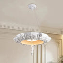 Gypsum Plaster Chandelier LED White Resin French Court Hanging Lamp by Ljojo
