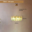 SANDYHA Stained Glass Chandelier LED Pendant Light Stylish Elegant Lighting for Living Room Bedroom by Ljojo