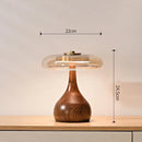 French Retro Style Wooden Desk Lamp Glass Table Light for Bedroom Living Room by Ljojo