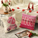 Ljojo Love Kiss Hug Pattern Decor Pillowcase for Home Sofa, Gift for Valentine's Day