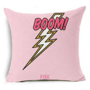 Ljojo Letter Print Pillow Case 45x45 cm Linen Cushion Cover for Home Decor