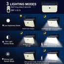 Ljojo 208 LED Solar Wall Motion Sensor Lights - 3 Mode Waterproof Outdoor Lighting