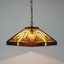 Ljojo Mission Style Stained Glass Pendant Light Fixture for Dining Room & Home Office