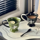 Ljojo 12oz Ceramic Breakfast Mug - Nordic Style Black Green Couple Coffee Cup
