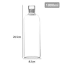 Ljojo 1000ml Glass Water Bottle with Time Marker Cover for
Water Drink and Outdoor, Transparent Large Capacity Bottle