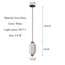 French Retro Pendant Glass Chandelier LED Artistic Lighting Fixture for Bedroom by Ljojo