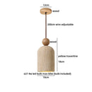 Ljojo LED Pendant Light Yellow Travertine Wood Hanging Lamp