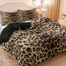 Ljojo Leopard Print Duvet Set: 1 Duvet + 2 Pillowcases for High-Definition Home Decor