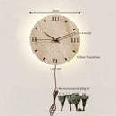 Ljojo LED Travertine Wall Sconce Lamp with Pull Chain Switch