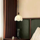 French Medieval Bedroom Chandelier Wood Fabric Pendant Lighting by Ljojo