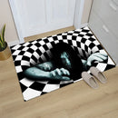 Ljojo 3D Optical Illusion Entrance Carpet: Trippy Living Room Rug for Hallway, Bedroom, Bathroom