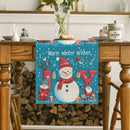 Holiday Table Runner Set by Ljojo: Festive Snowman Deer Dwarf Decor for Kitchen Party
