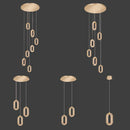 Ljojo Modern Alloy and Acrylic LED Chandelier - Gold Finish for Living Room, Dining, and Lobby Decor