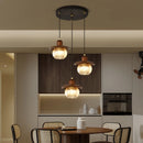 French Retro Staircase Chandelier Solid Wood and Glass for Luxe Staircase Decor by Ljojo