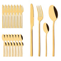 Ljojo 32-Piece Gold Stainless Steel Cutlery Set - Western Kitchen Flatware