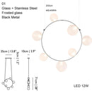 Nordic Designer White Glass Chandelier for Living Room, Dimmable Ceiling Fixture by Ljojo