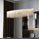 Ljojo LED Tassel Pendant Chandelier: Modern Luxury Chain Lamp for Hotel Lobby & Living Room