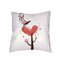 Ljojo Love Birds Red Tree Cushion Cover - Bedroom Decor Pillowcases