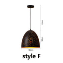 Ljojo Etched Lampshade Wrought Iron Chandelier Industrial Pendant Lamp for Dining Living Room