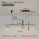 Black LED Pendant Lights Modern Kitchen Chandeliers - Ljojo