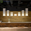 Japanese LED Pendant Lamps Polished Chrome Cube Shaped Art Chandelier for Living Room by Ljojo