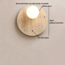 Ljojo LED Indoor Wall Sconce Yellow Travertine Glass Ball Luxury Bedroom Lamp