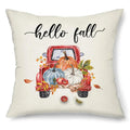 Harvest Pumpkin Truck Maple Leaf Pillow Case for Autumn Home Decor - Ljojo