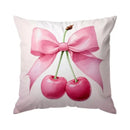 Cherry & Bowknot Pattern Pillowcase – Ljojo Decorative Cushion Cover