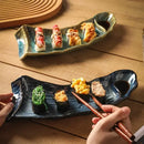 Ljojo 12-Inch Kiln Glaze Sushi Plate | Japanese Ceramic Tableware