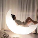 Ljojo Luminous Moon Lounge Chair & Floor Lamp Set for Outdoor Terrace & Courtyard