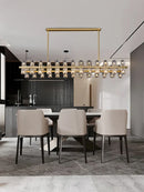 Ljojo Luxury Gold Chandeliers for Living Room in America with Glass Crystals and LED Lighting