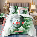 Ljojo Meditation Buddha Statues Pattern Duvet Cover Set
