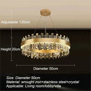 Ljojo Luxury Golden Crystal Round Ceiling Chandelier Light for Living Room