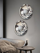 Modern Minimalist Round Jade Stone LED Wall Pendant Light Hanging Lamp by Ljojo
