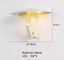 LED Rotatable Mushroom Wall Lamp Metal Switch Bedroom Dining Room Hotel Black Orange Beige by Ljojo