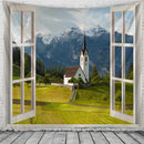 Ljojo 3D Window View Tapestry - Boho Style Wall Decor for Home, Bedroom, Dorm
