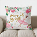Ljojo Merry & Bright Ballet Girl Pillow Cover for Sofa, Bedroom, Car