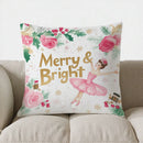 Ljojo Merry & Bright Ballet Girl Pillow Cover for Sofa, Bedroom, Car
