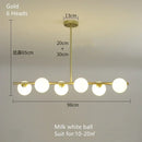 Ljojo Modern White Glass Pendant Chandelier LED Lighting Fixture Home Decor Bedroom Kitchen Island