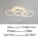 Ljojo Modern LED Ceiling Chandelier Lighting White Black Gold Indoor Pendant Lamp Study Room